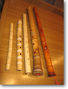 five different flutes