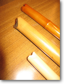 mouthpiece of three different flutes